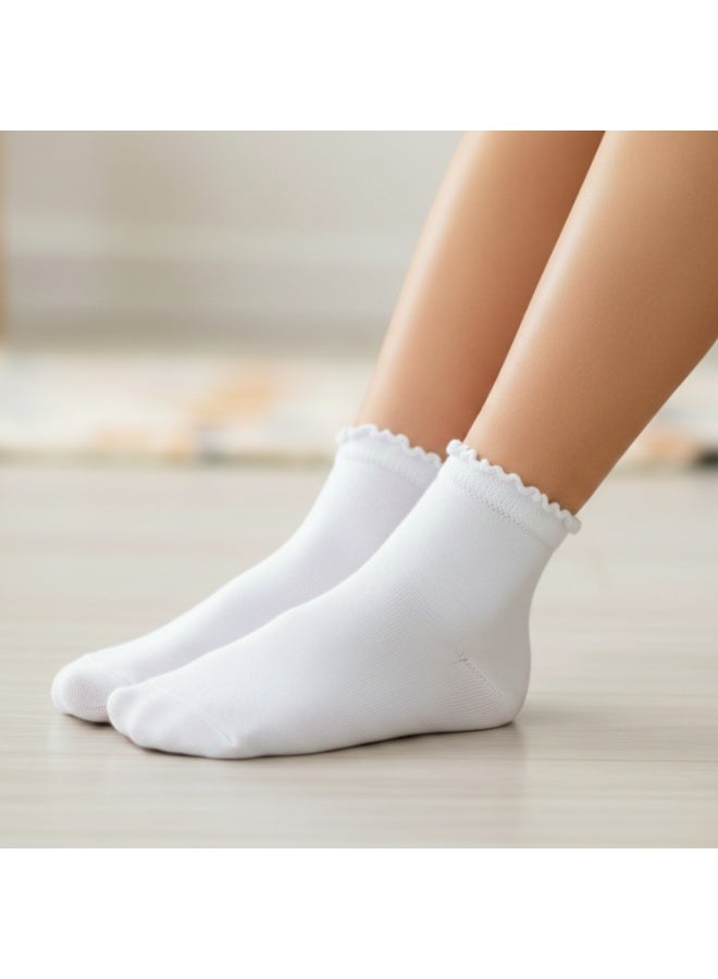 بيير دونا جوارب طويلة للبنات عبوة 6 قطع – أبيض | مزيج قطن ناعم | قابلة للتنفس ومرنة لراحة فائقة | للمدرسة والاستخدام اليومي | العمر 13–14 سنة - Image 3